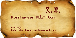 Kornhauser Márton névjegykártya